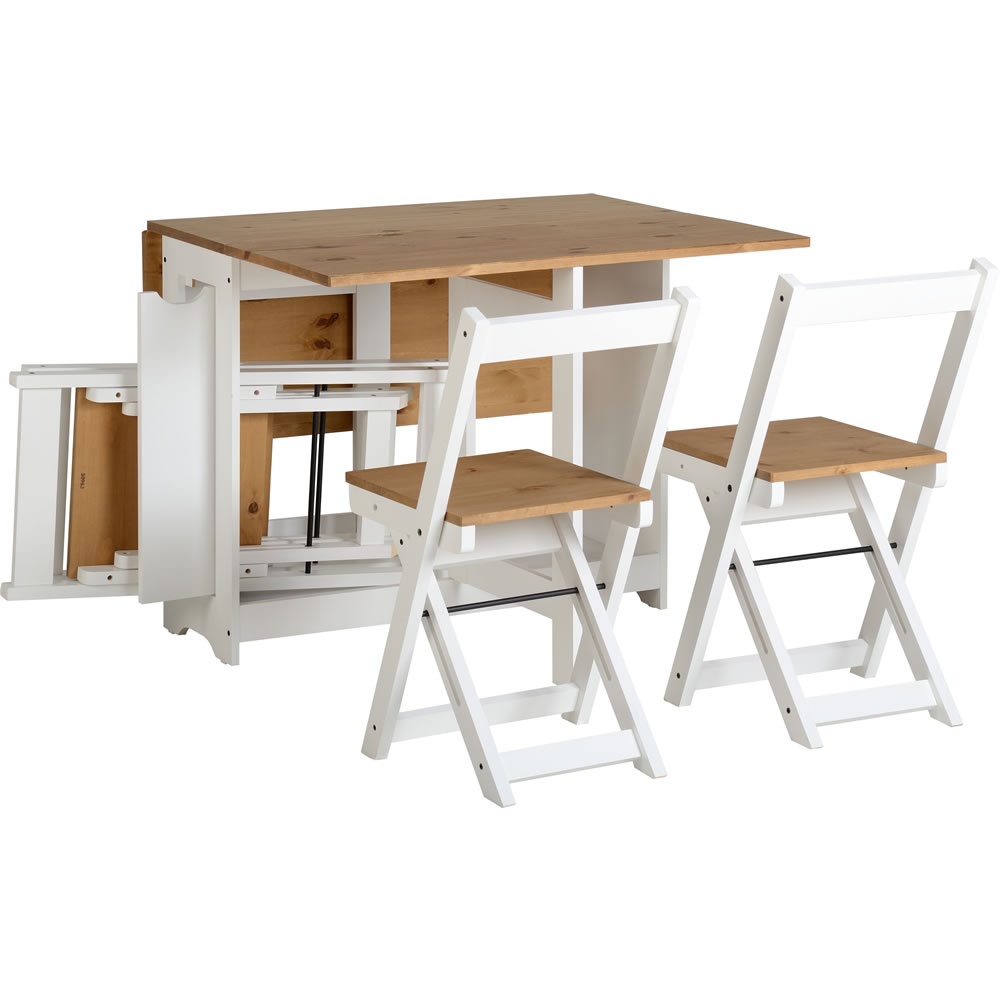 Santos Pine and White Butterfly Dining Set Image 3