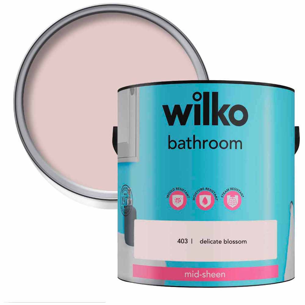Wilko Bathroom Delicate Blossom and Pure Brilliant White Paint Bundle Image 2