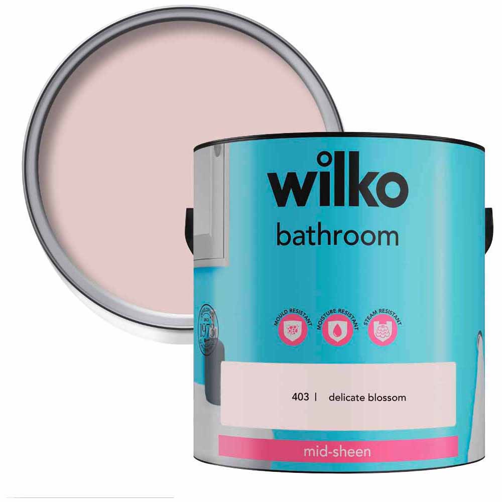 Wilko Bathroom Delicate Blossom and Pure Brilliant White Paint Bundle