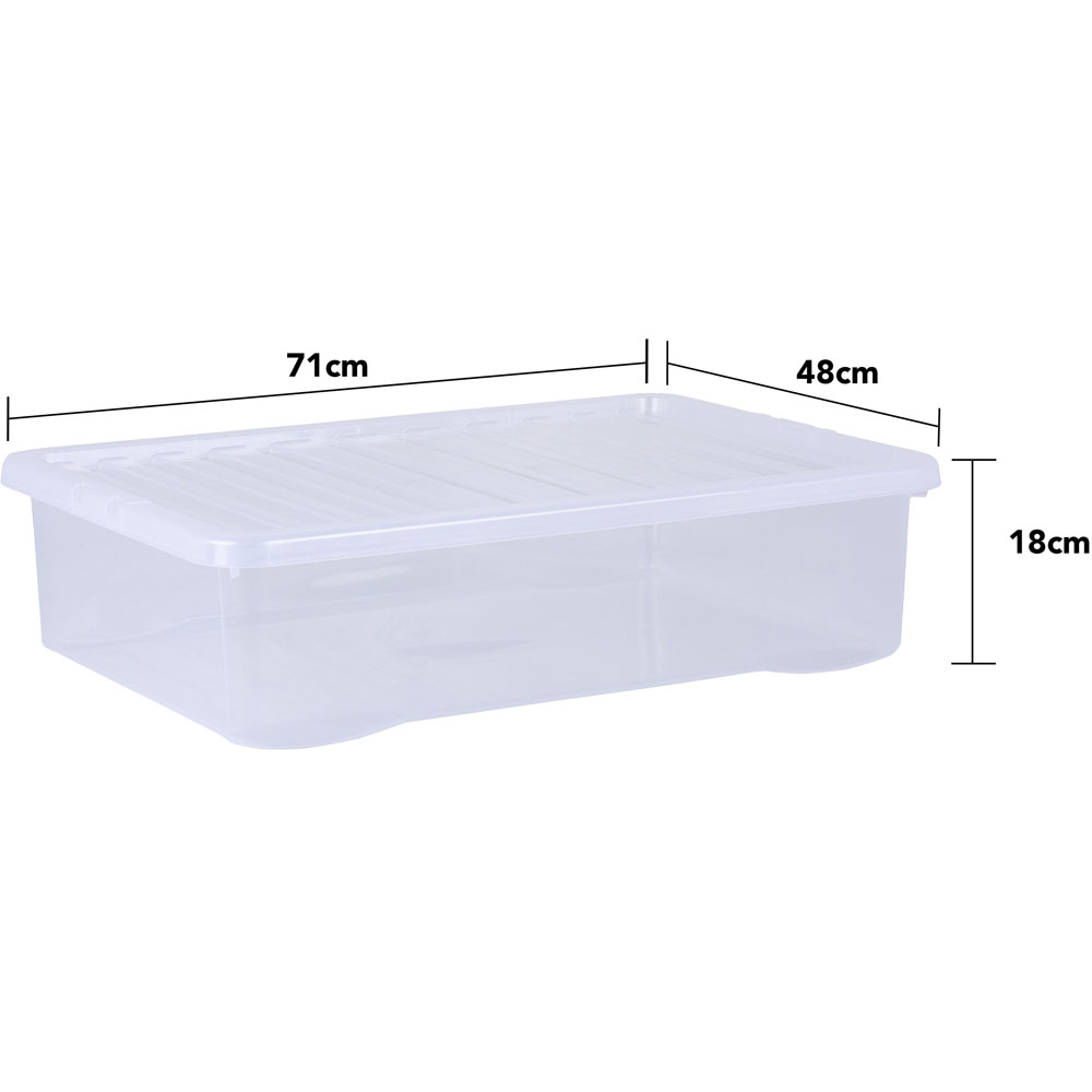 Wham 46L Clear Underbed Crystal Storage Box with Lid 4 Pack Image 5