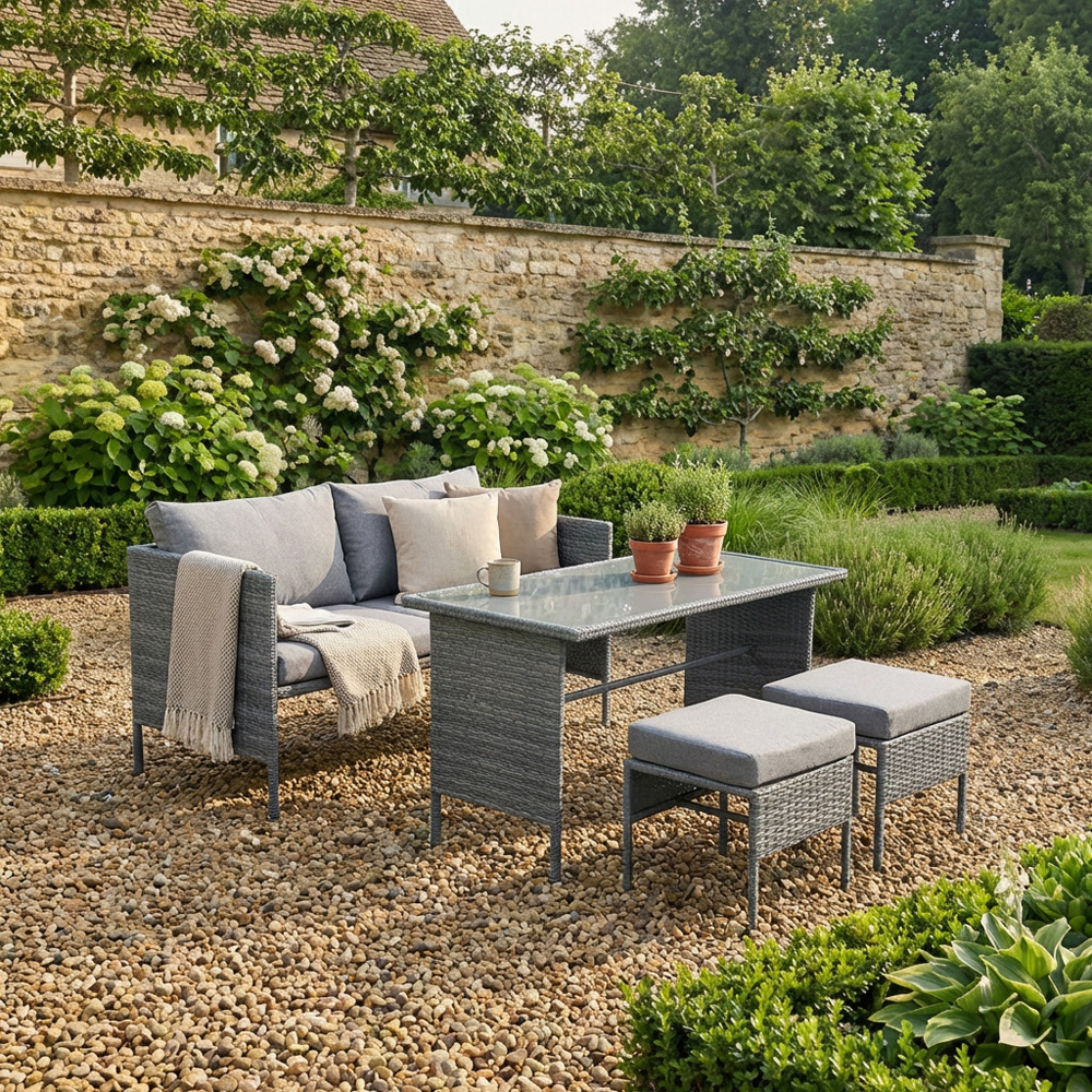 Clara 4 Seater Grey Rattan Sofa Set Image 2