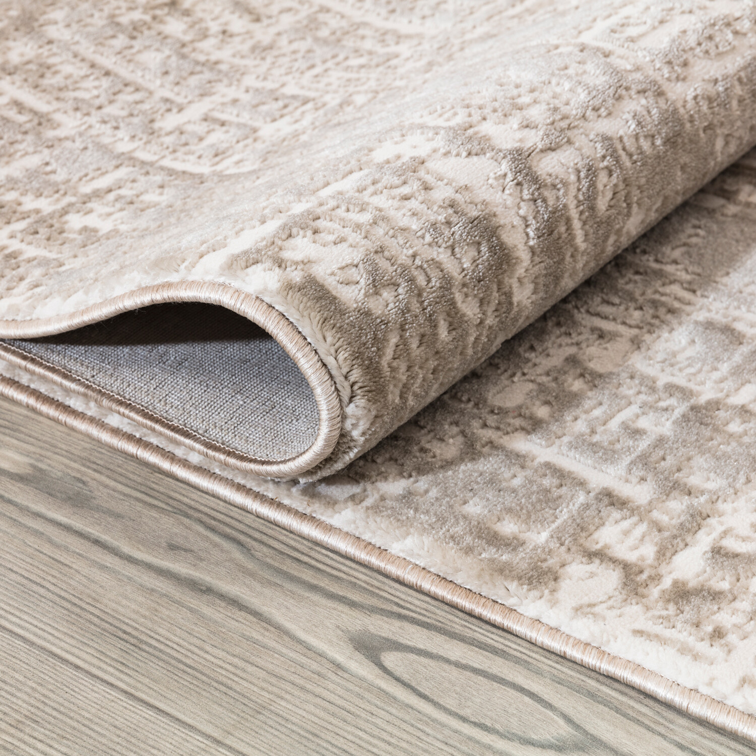 Eden Beige Textured Rug Beige Image 3