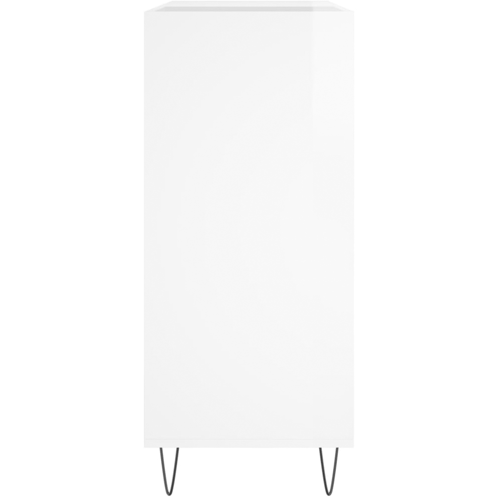 vidaXL 3 Shelf High Gloss White Square Record Cabinet Image 5
