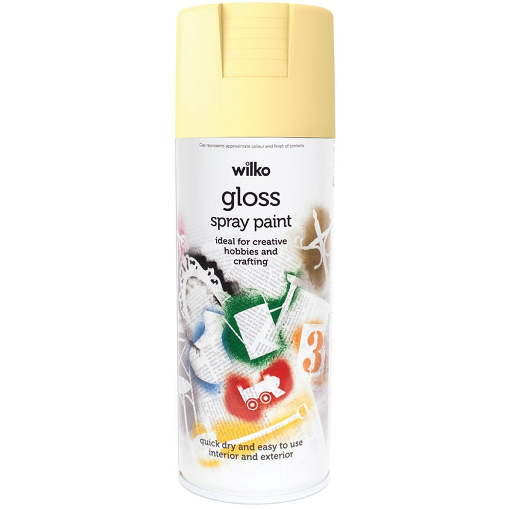 Wilko Happy Yellow Gloss Spray Paint 400ml Image