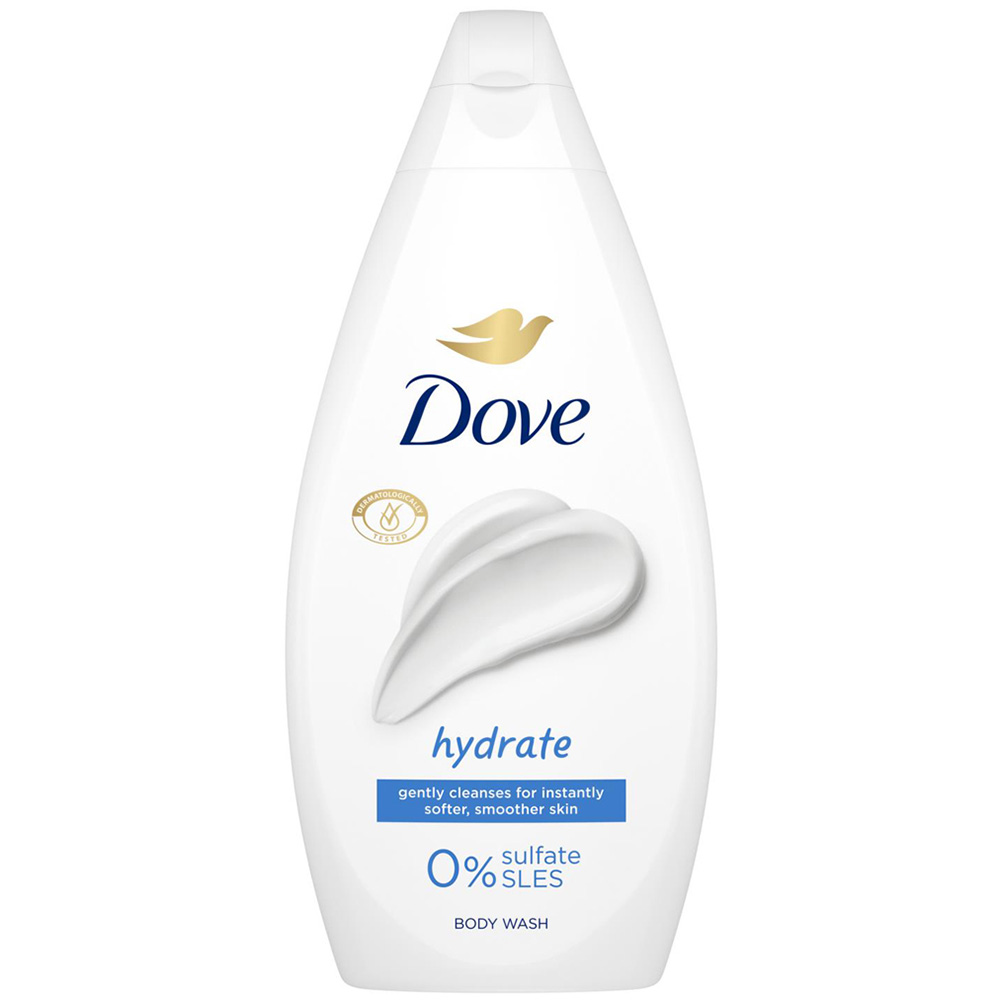 Dove Softer and Smoother Skin Hydrate Body Wash 450ml 4 Pack Image 2