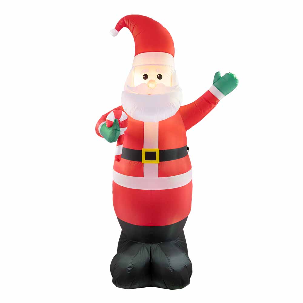 Inflatable Santa with Candy Cane 6ft Image 1