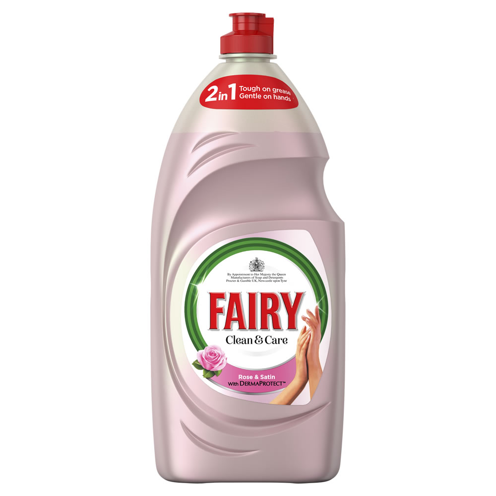 Fairy Washing Up Liquid Clean and Care Rose and Satin 383ml Image