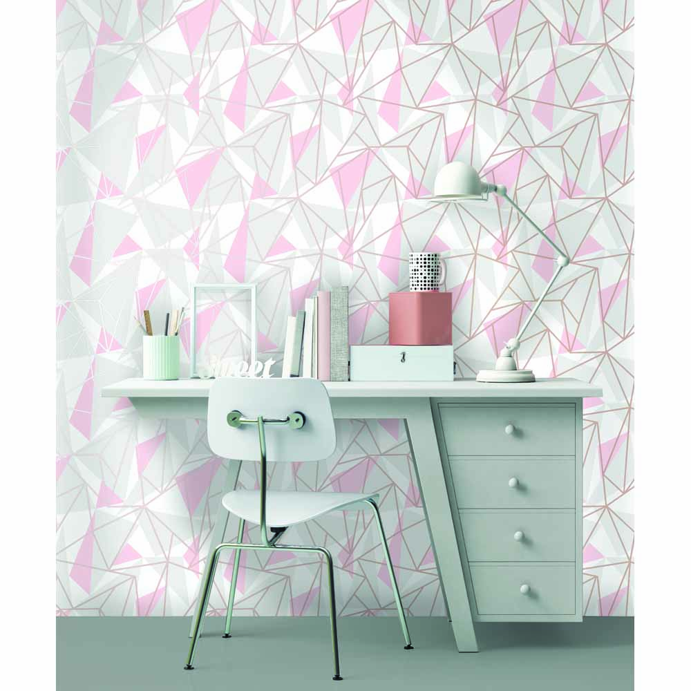 Holden Metallic Shard Pink Wallpaper Image 2