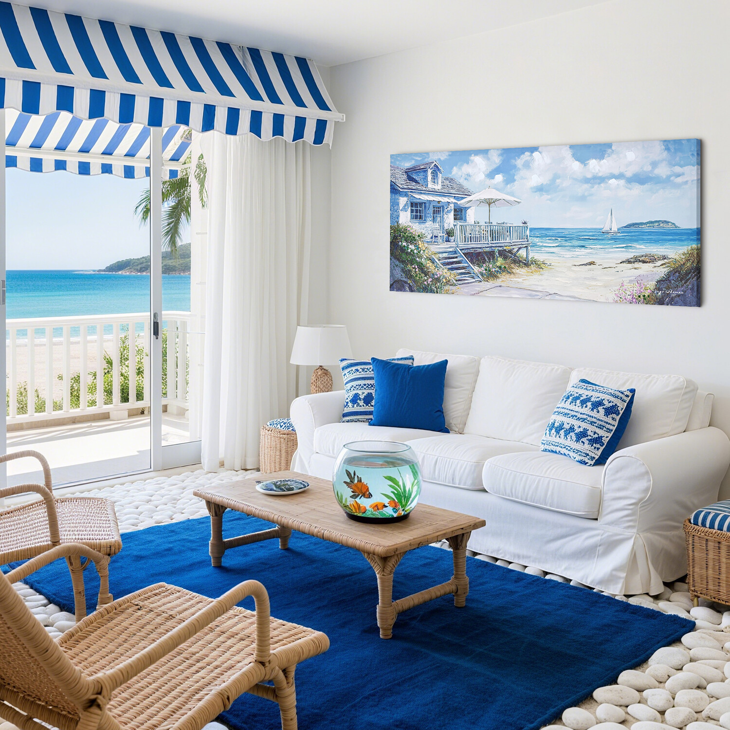 Jago Thomas Beach Escape Canvas Blue Image 3