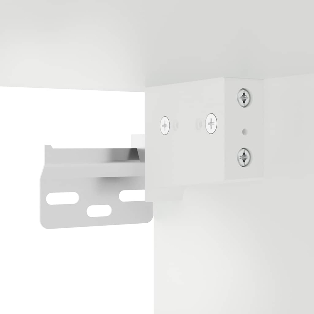 vidaXL Single Door 3 Shelf White Highboard Image 9