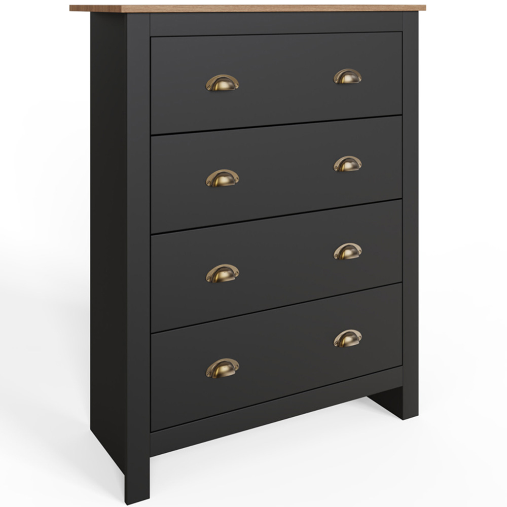 GFW Lancaster 4 Piece Black and Oak Bedroom Set Image 2