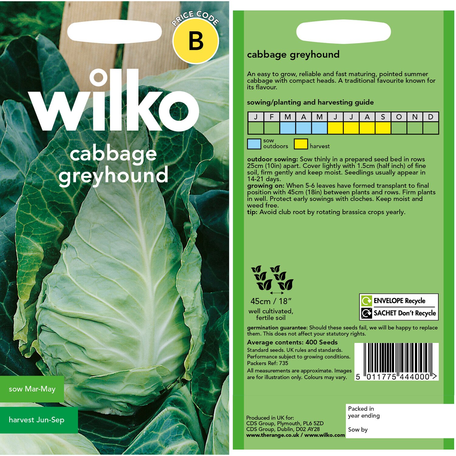 Wilko Cabbage Greyhound Seeds Image 3