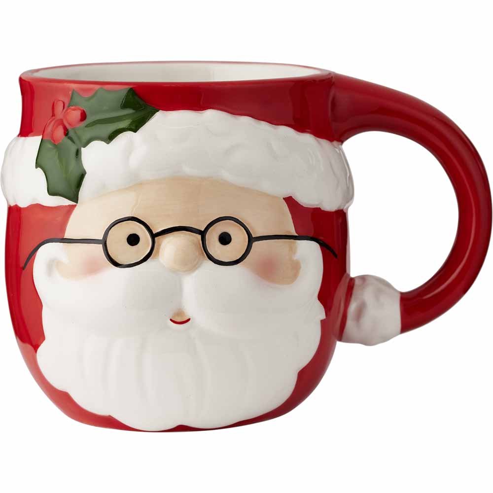 Wilko Ceramic Novelty 3D Santa Mug Image 1