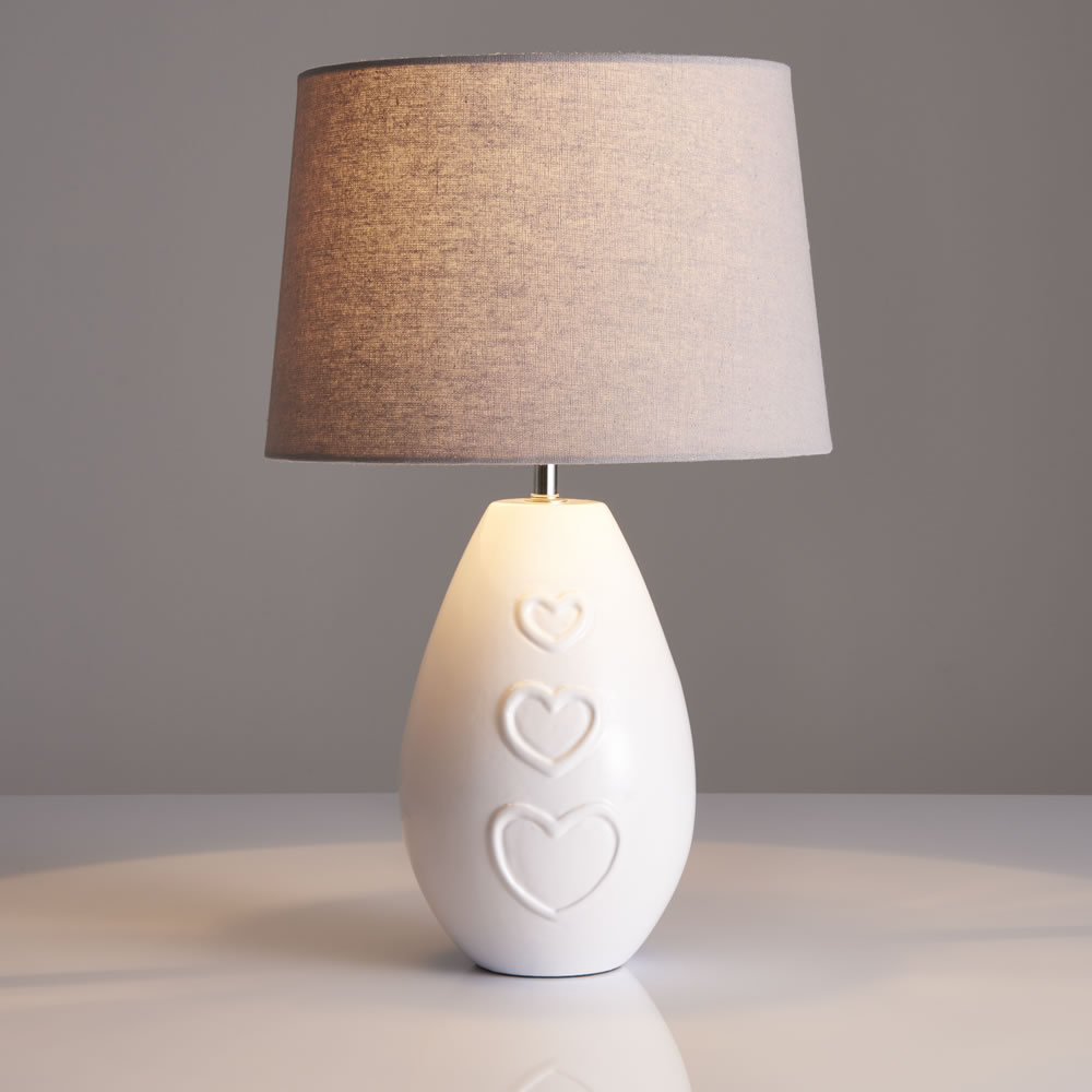 Wilko Heart Detail Table Lamp Image 2