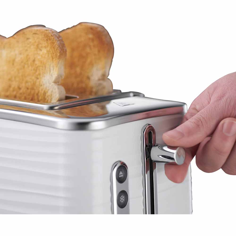 Russel Hobbs White Inspire 2 Slice Toaster Wilko