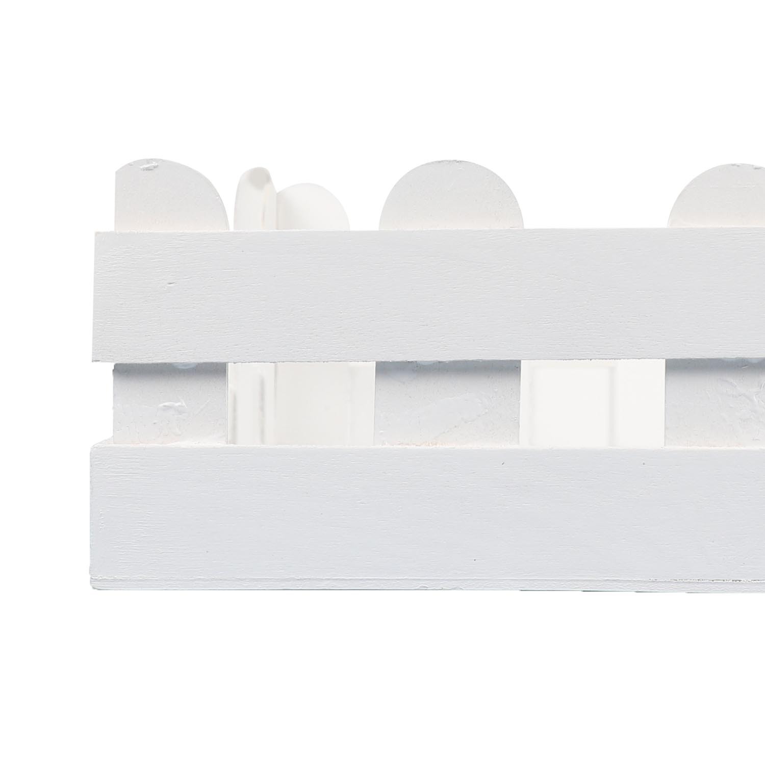 White Wooden Fence Crate - White Image 4