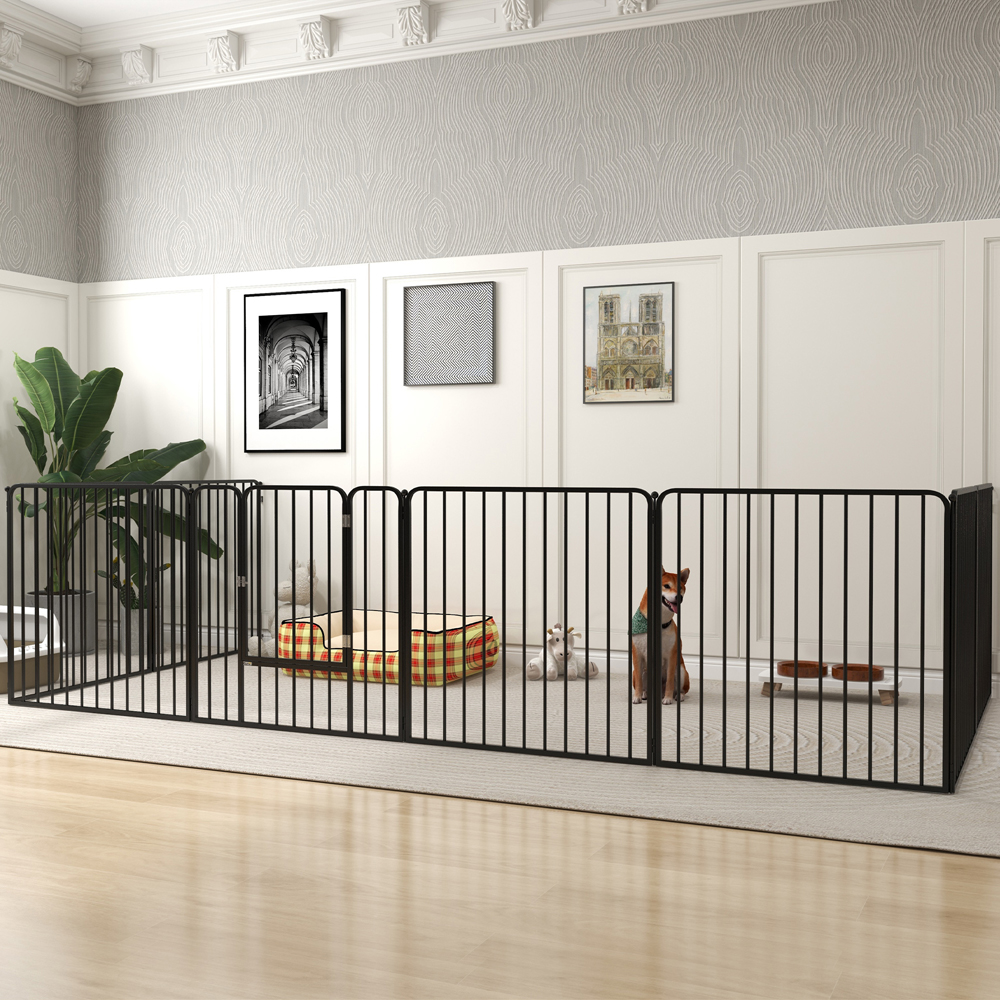 PawHut 8 Panel Heavy Duty Dog Playpen Image 2