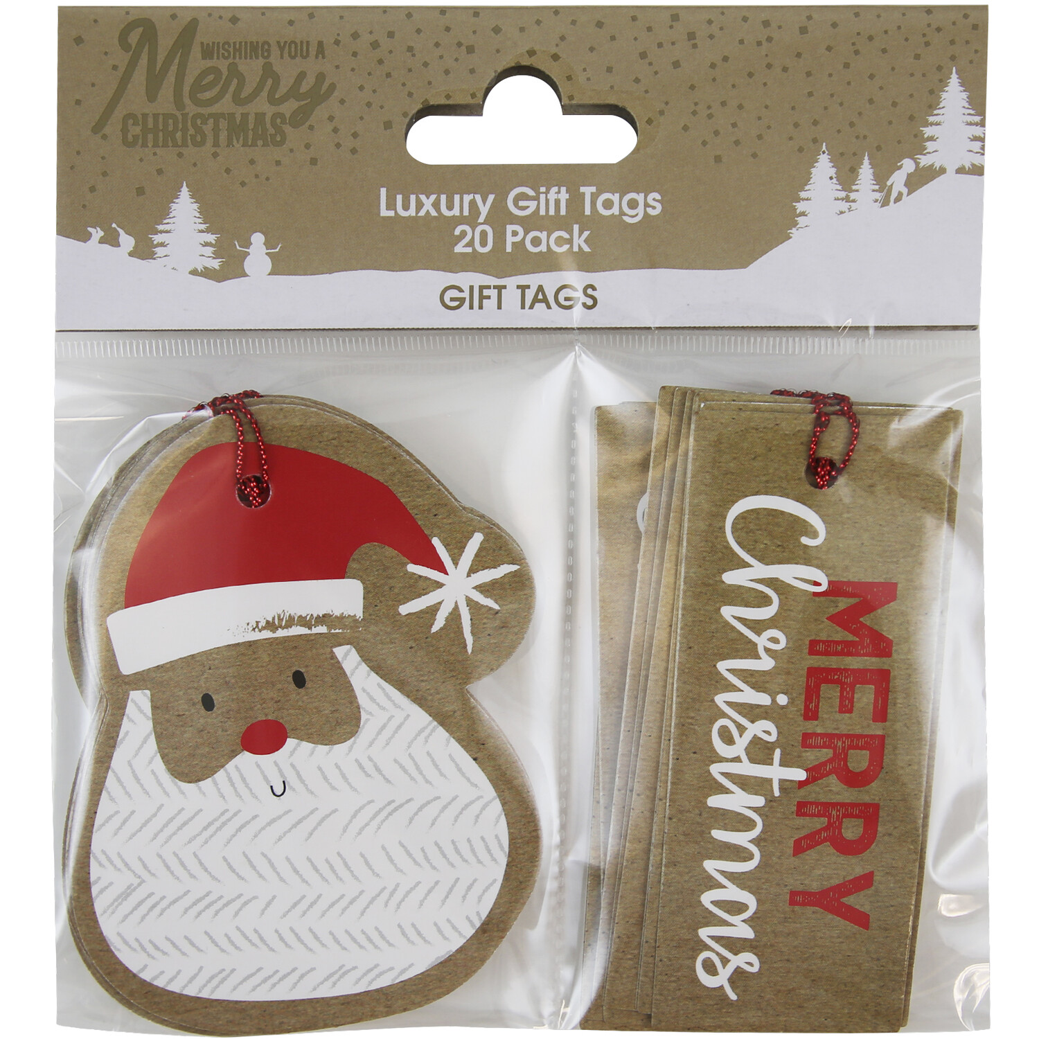 Pack of 20 Kraft Santa Gift Tags Image