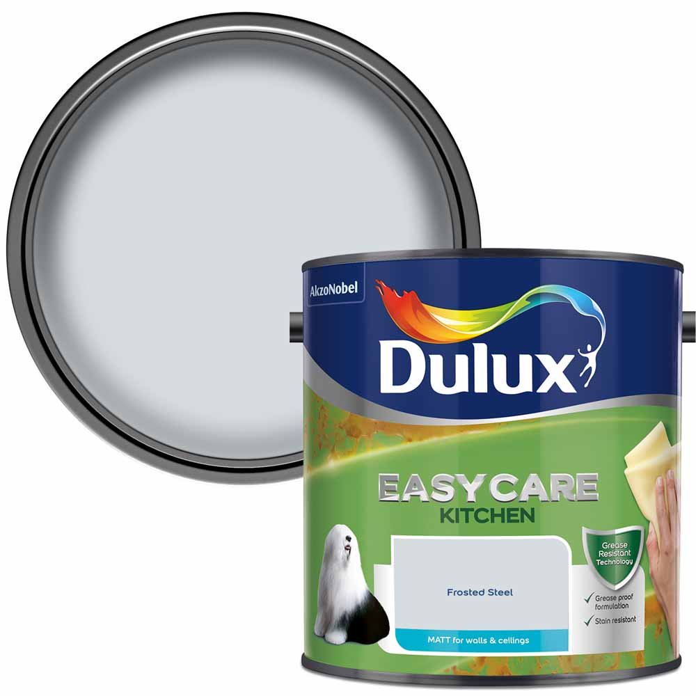 Dulux Easycare Kitchen Frosted Steel Matt Emulsion Paint 2.5L Image 1