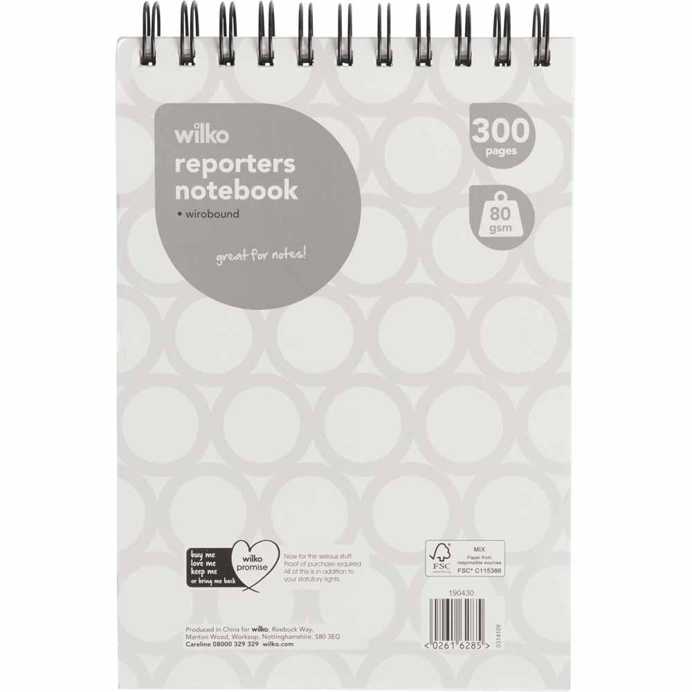 Wilko Reporters Notebook 300 Pages 80gsm Image 1