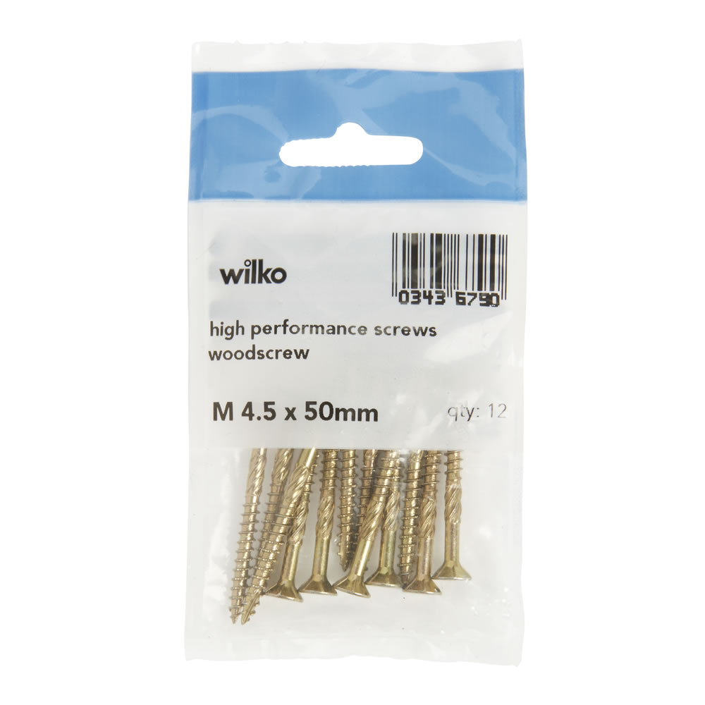 Wilko M4.5 50mm High Performance Wood Screws 12 Pack Image 2