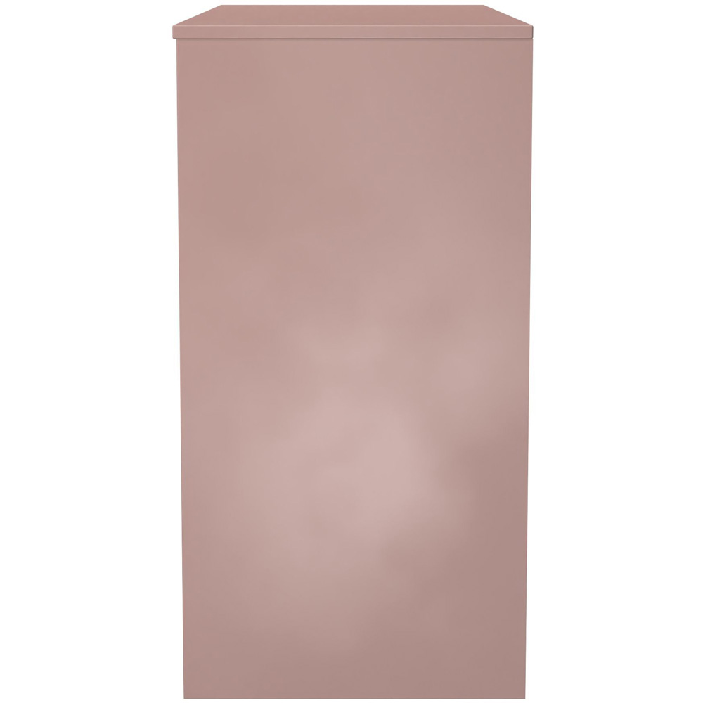 Crowndale Fluted 4 Drawer Kobe Pink Vanity Dressing Table Ready Assembled Image 3