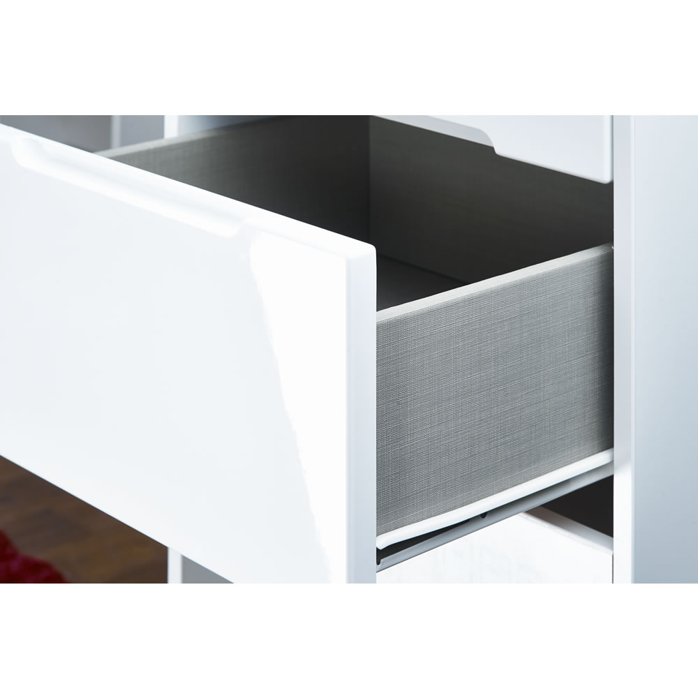 Seville 4 Drawer White Gloss Deep Chest of Drawers Image 2