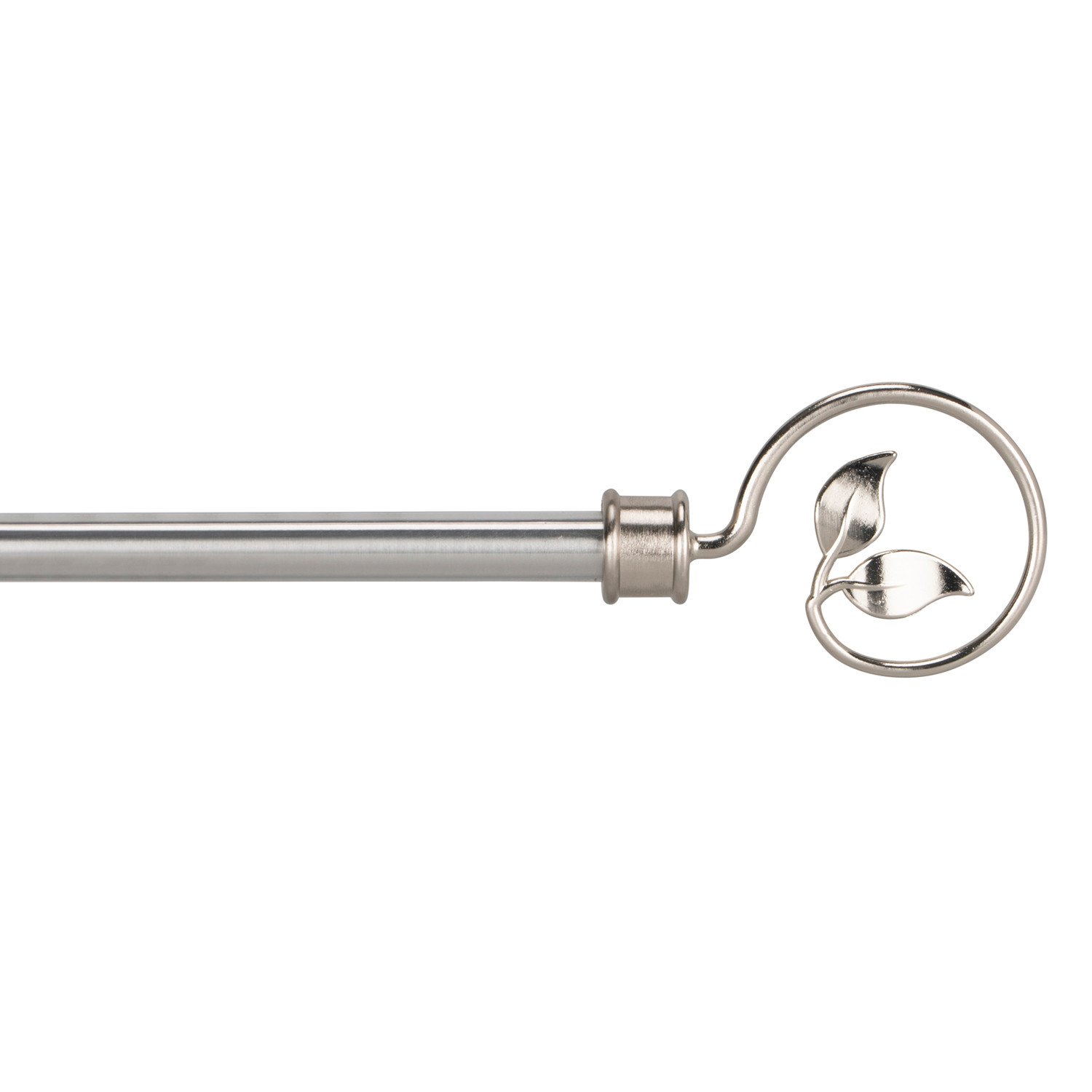 Leaf 210 to 360cm Extendable Silver Curtain Pole Image