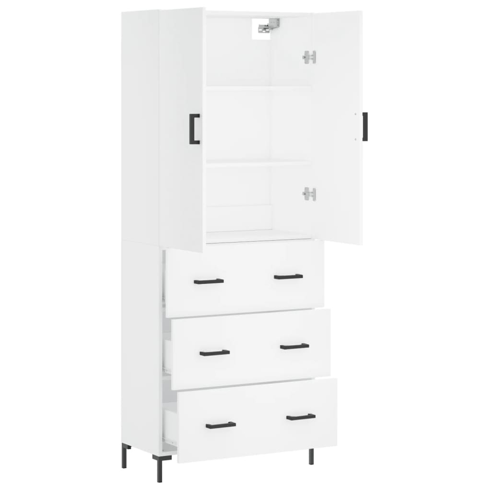 vidaXL 2 Door 3 Drawer White Highboard Image 4