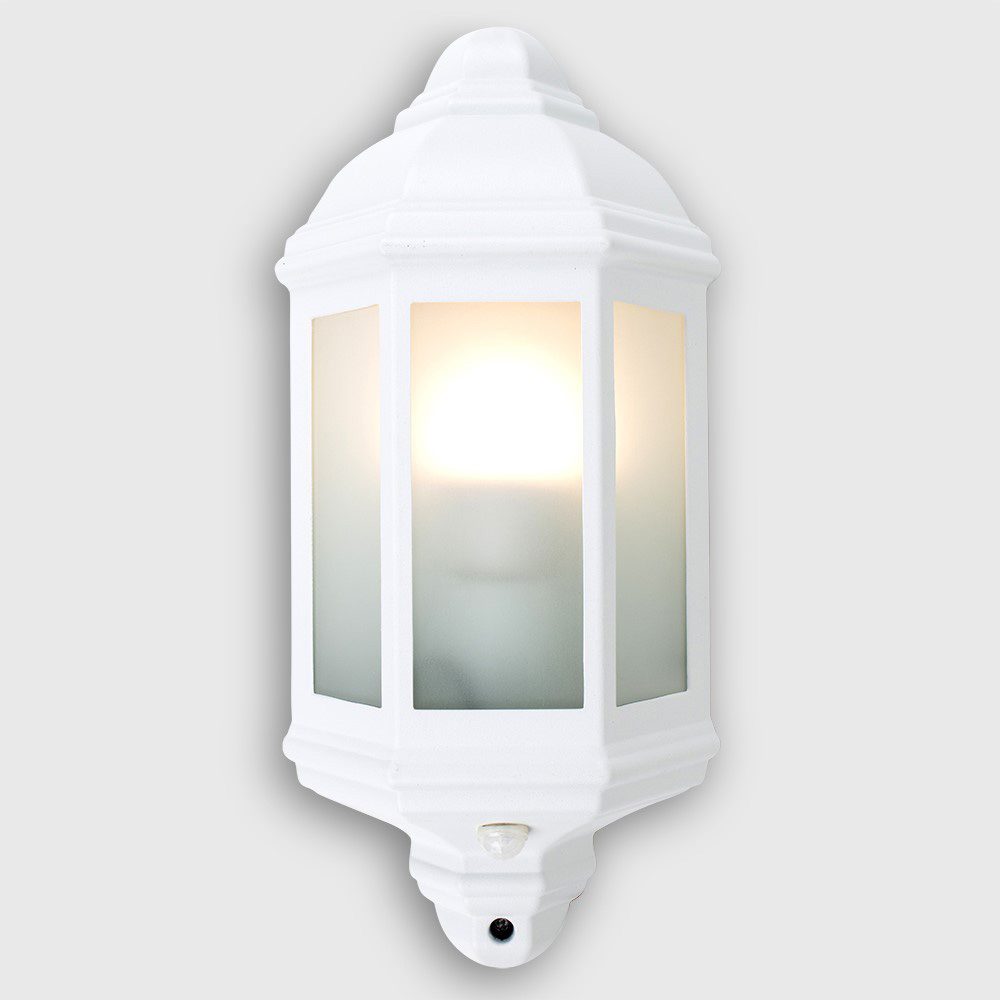ValueLights Kayleigh White Outdoor Wall Lantern with PIR Motion Sensor Image 6