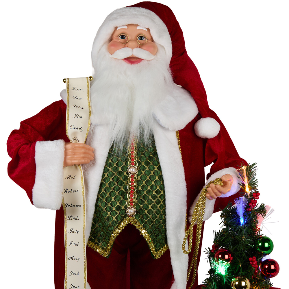 Traditional Santa with Fibre Optic Tree Decoration Image 3
