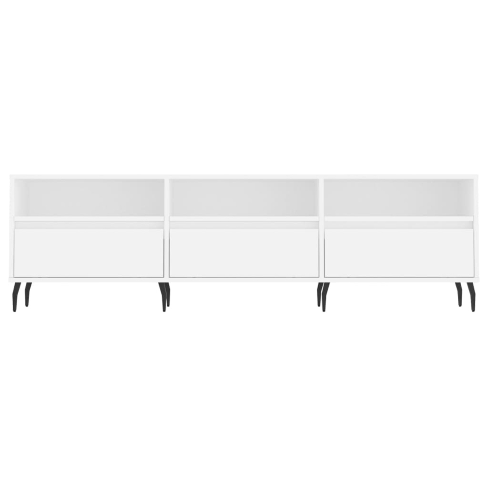 vidaXL 3 Door 3 Shelf White TV Cabinet Image 5