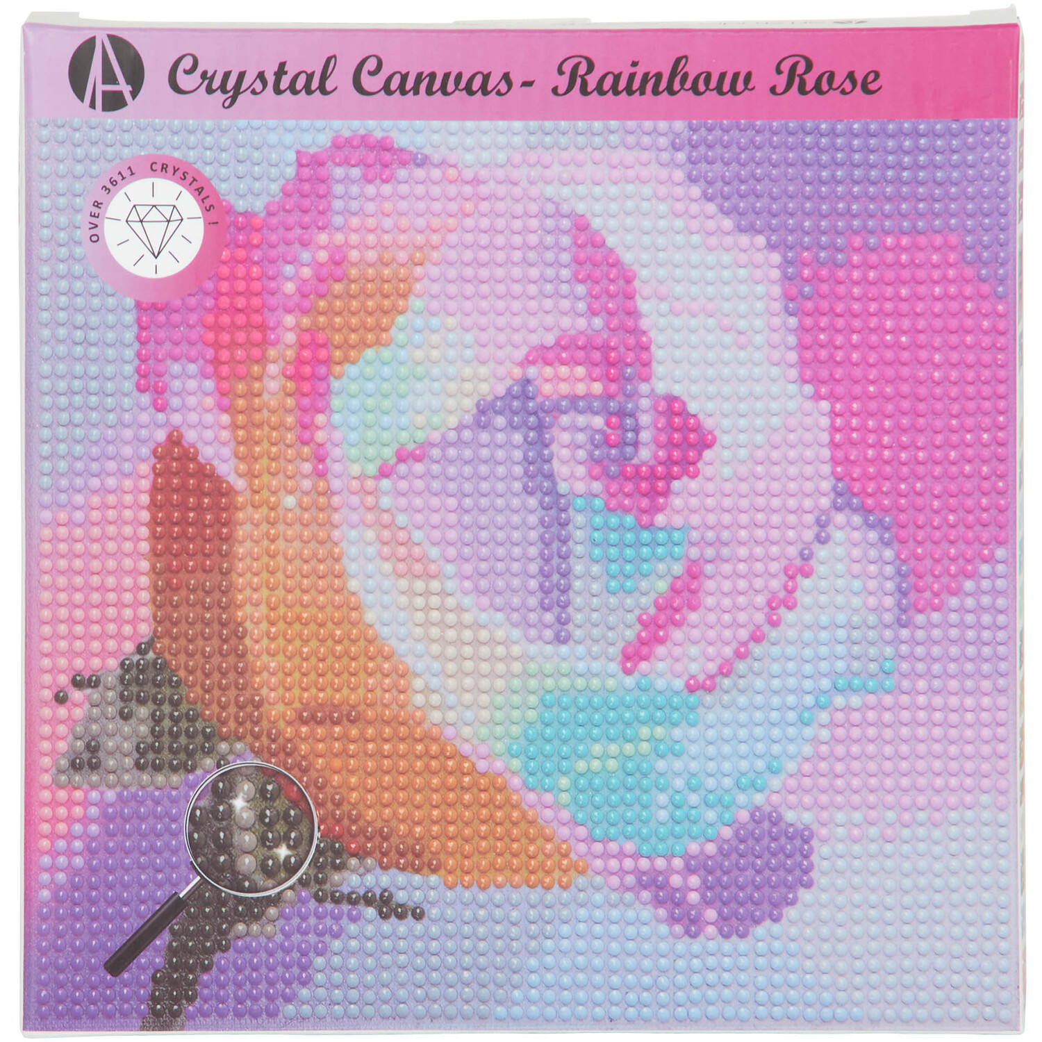 Art Studio Crystal Canvas - Rainbow Rose Image 1