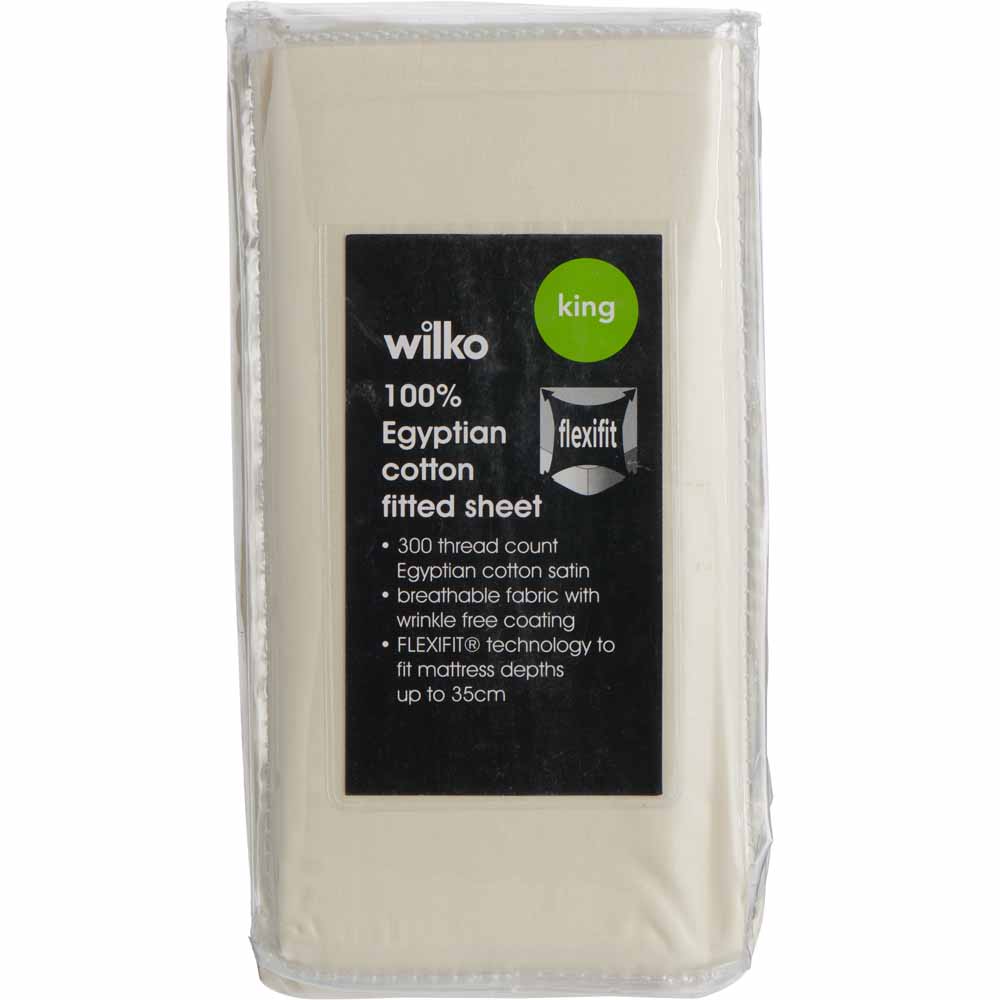 Wilko Best 100% Cotton Cream King Size Fitted Sheet Image 3