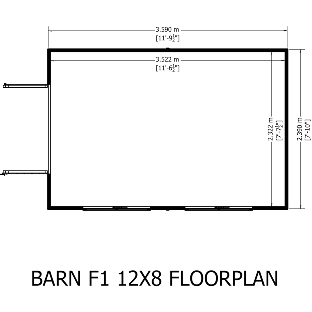 Shire Barn 12 x 8ft Double Door Shiplap Apex Garden Shed Image 5