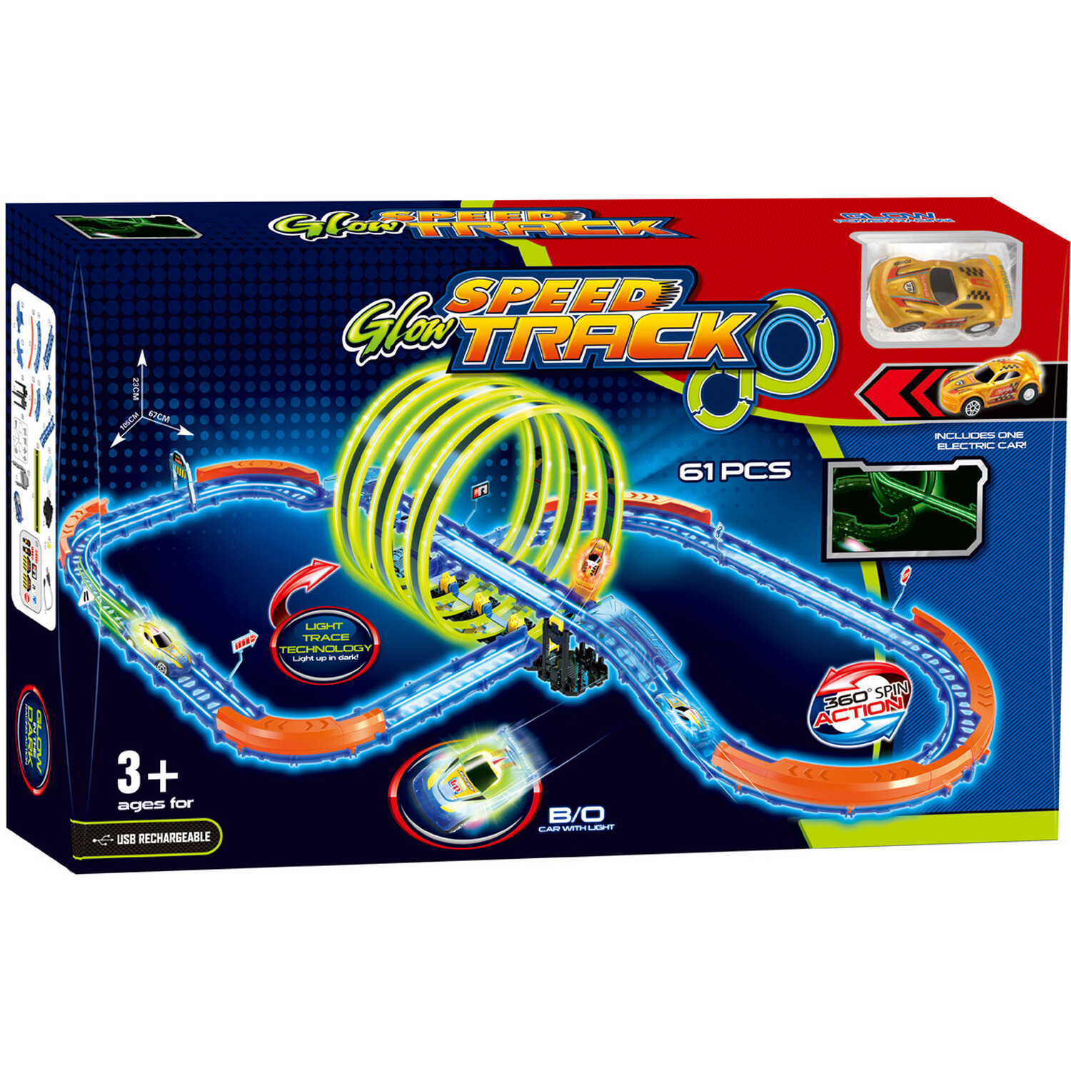 Power Track 61 Piece Glow Speed Track Playset Image