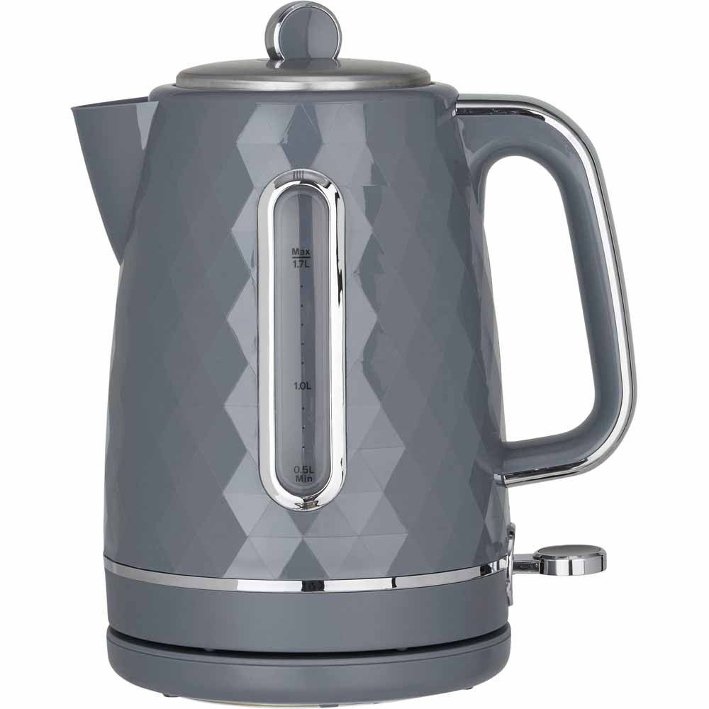 Wilko Grey Diamond Kettle 1.7L Image 1