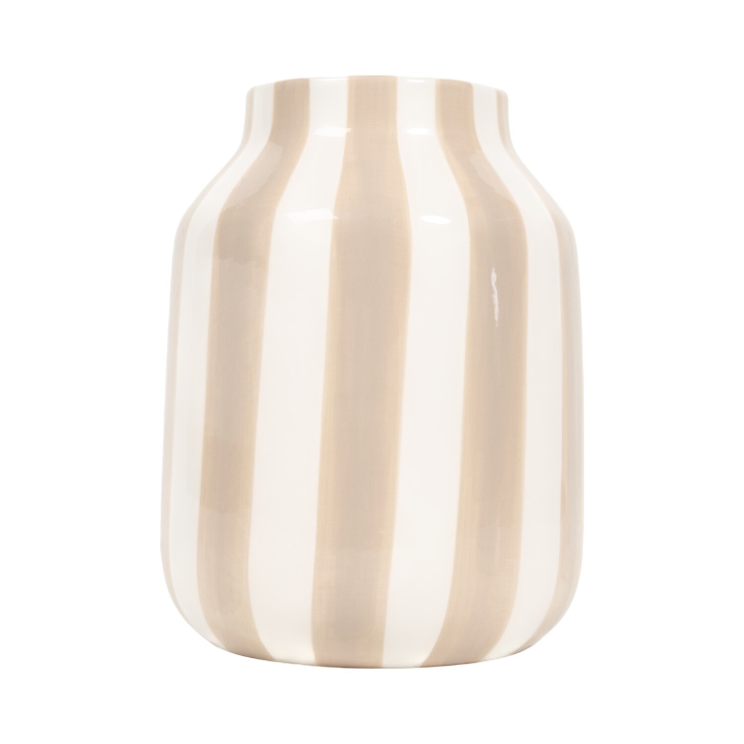Alma Mushroom Striped Ceramic Vase Image 1