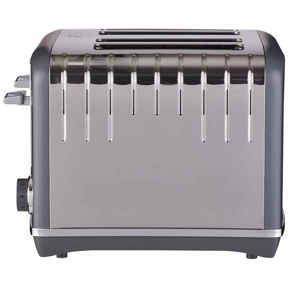 Wilko Grey and Steel 4 Slice Toaster Image 2