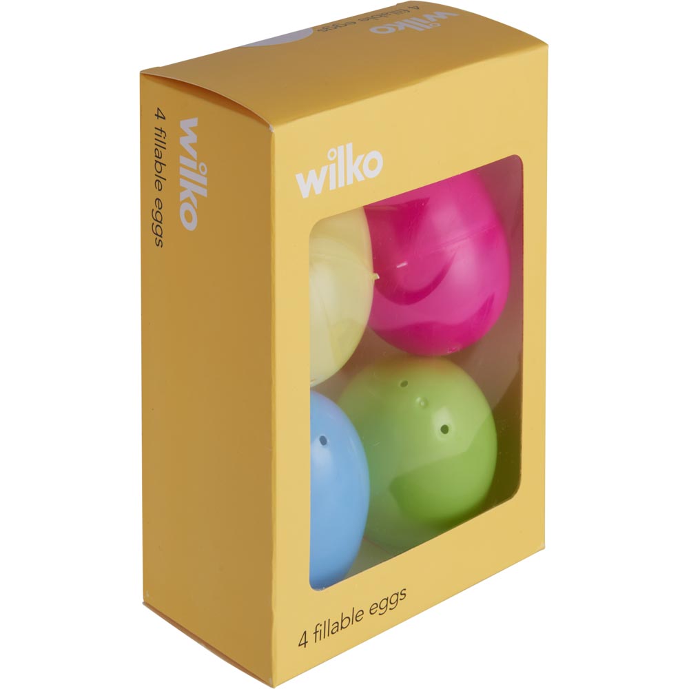 Wilko 4 Large coloured Fillable Eggs Image 2