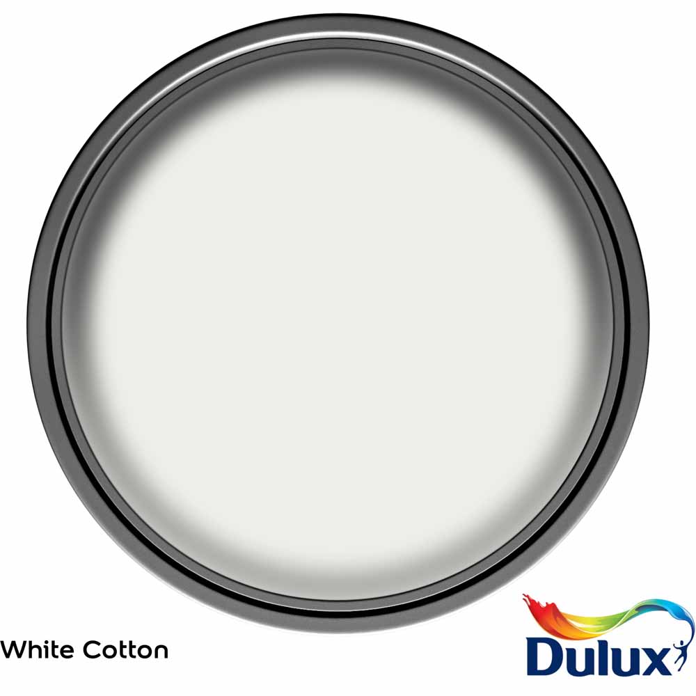 Dulux White Cotton Silk Emulsion Paint 2.5L Image 3