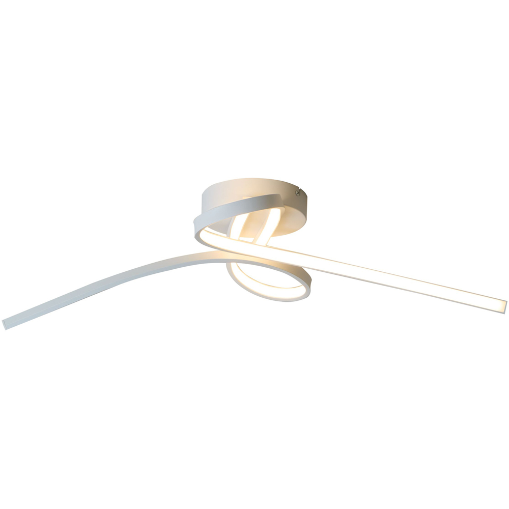 Lighting Collection Furness White Metal Twisted LED Flush Ceiling Light Image 3
