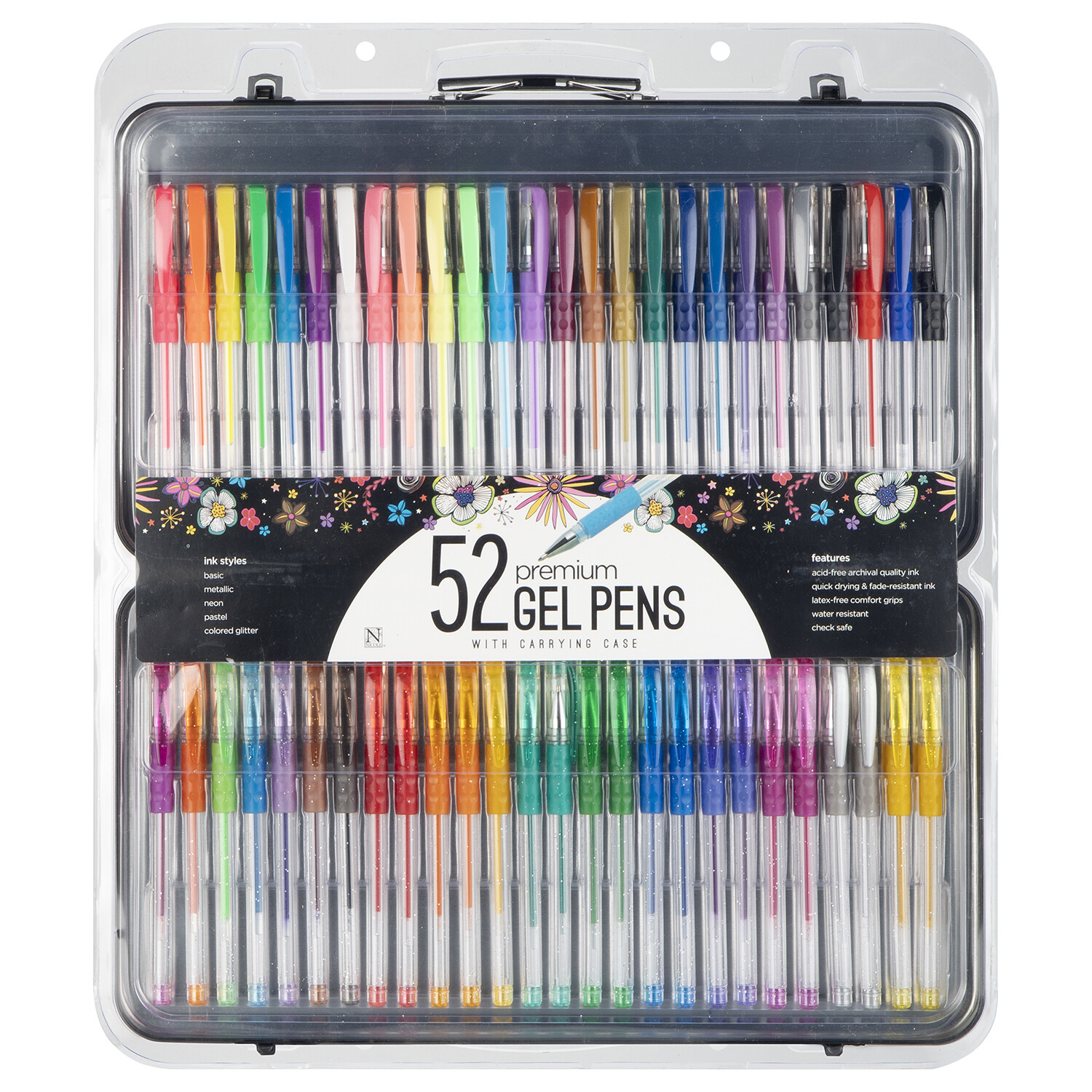 Premium Multi Colour Gel Pens 52 Pack Image 1