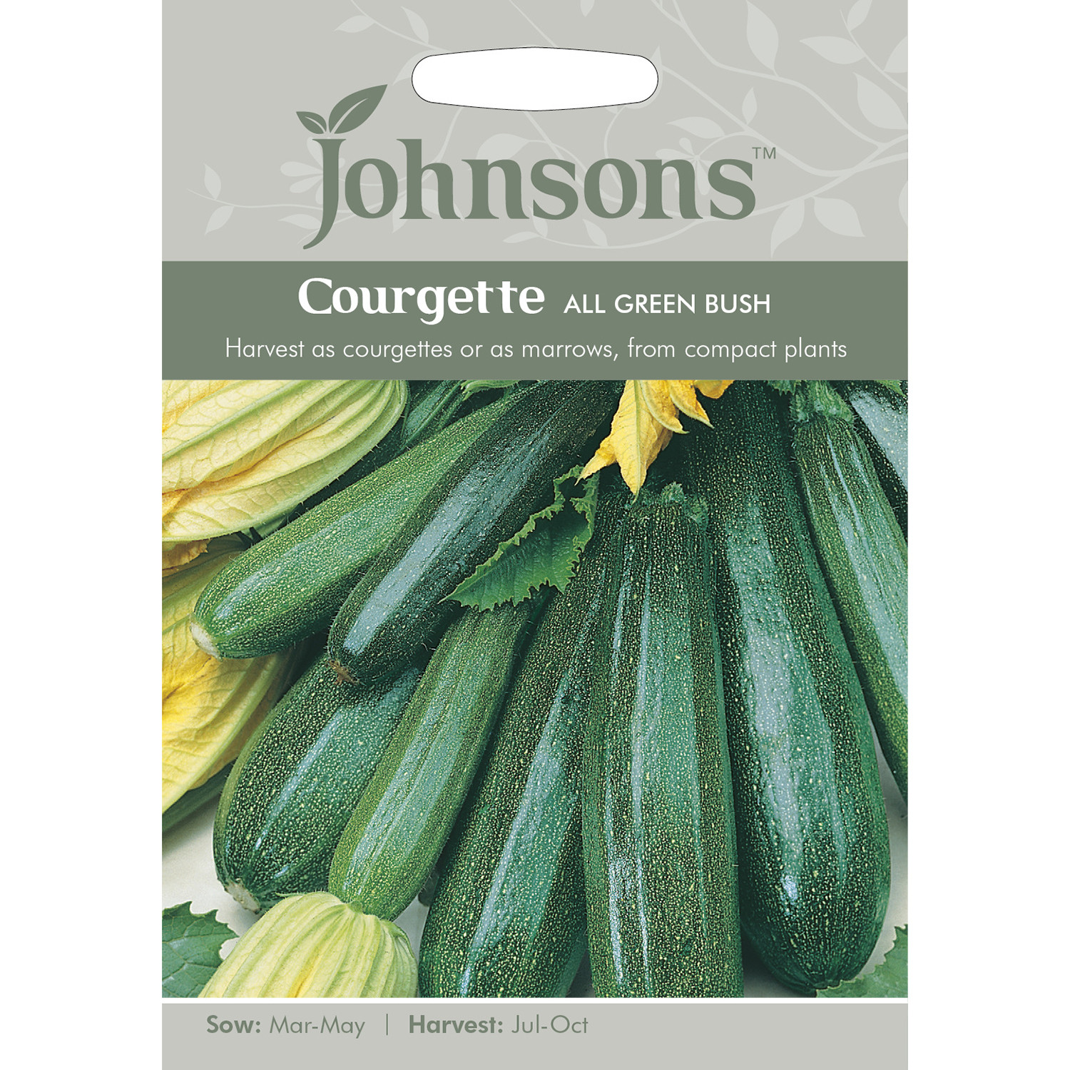Johnsons All Green Bush Courgette Seeds Image 2