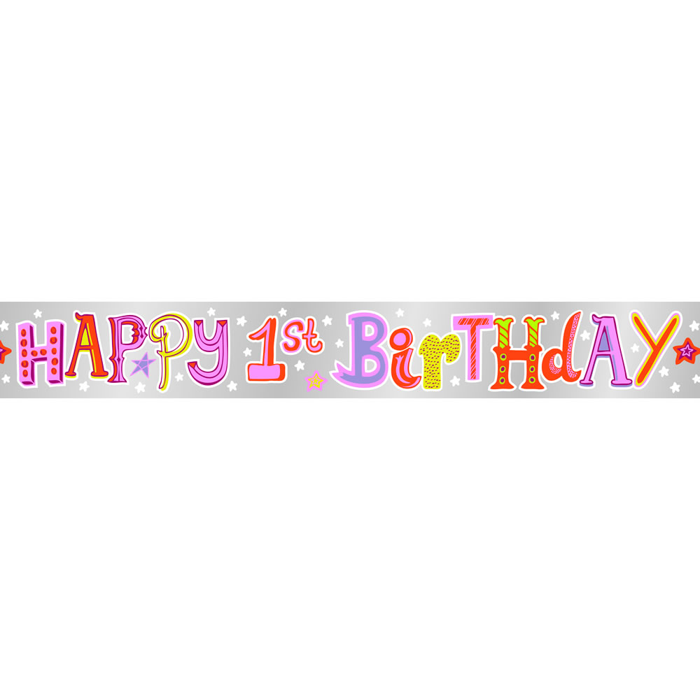 3 6m pink happy 1st birthday banner birthday banner pink