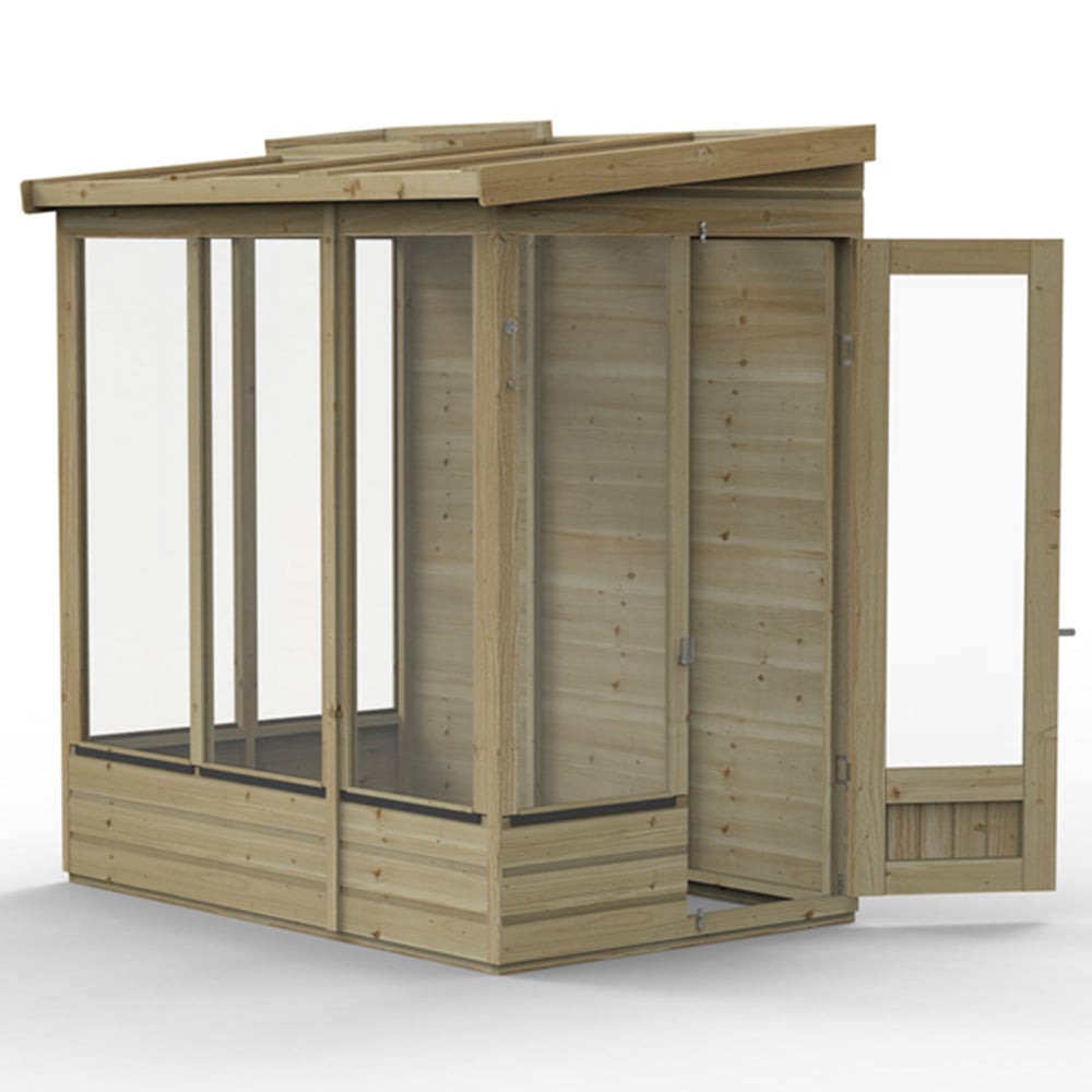 Forest Garden Solid Back Wallscape Lean-to 6 x4ft Greenhouse Image 3