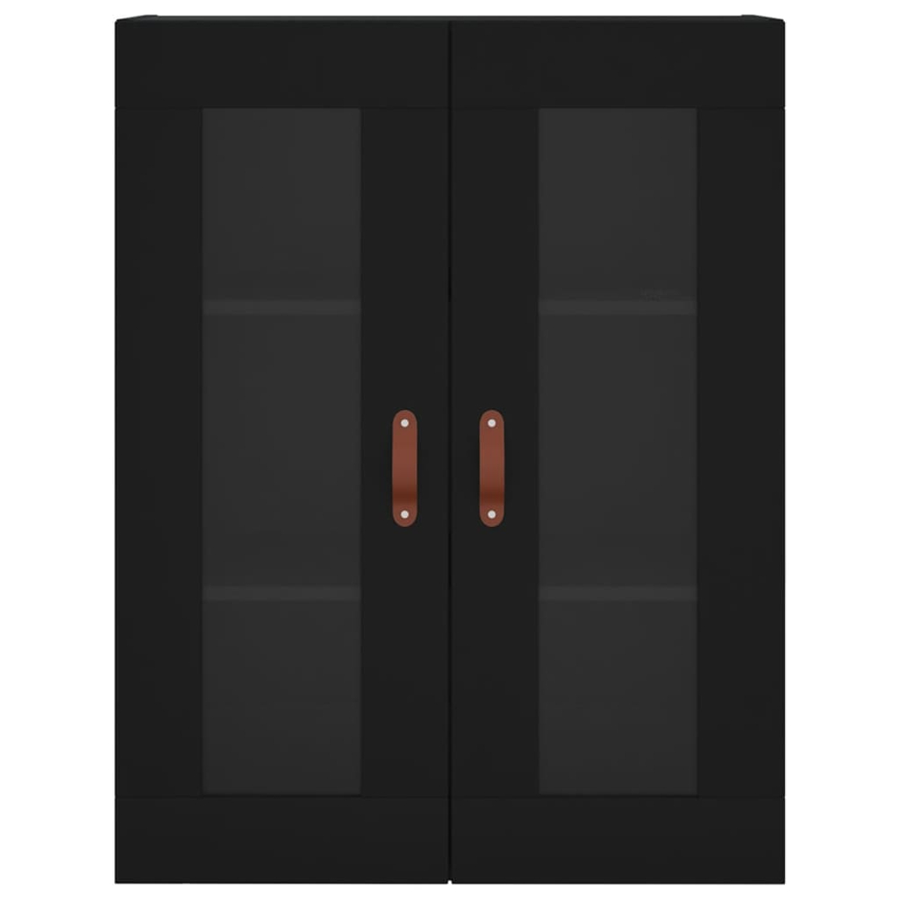 vidaXL 3 Glass Door 3 Drawer Black Highboard Image 6