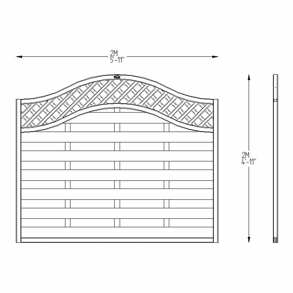 Forest Garden Europa Prague Pressure Treated Fence Panel 6 x 5ft 4 Pack Image 4