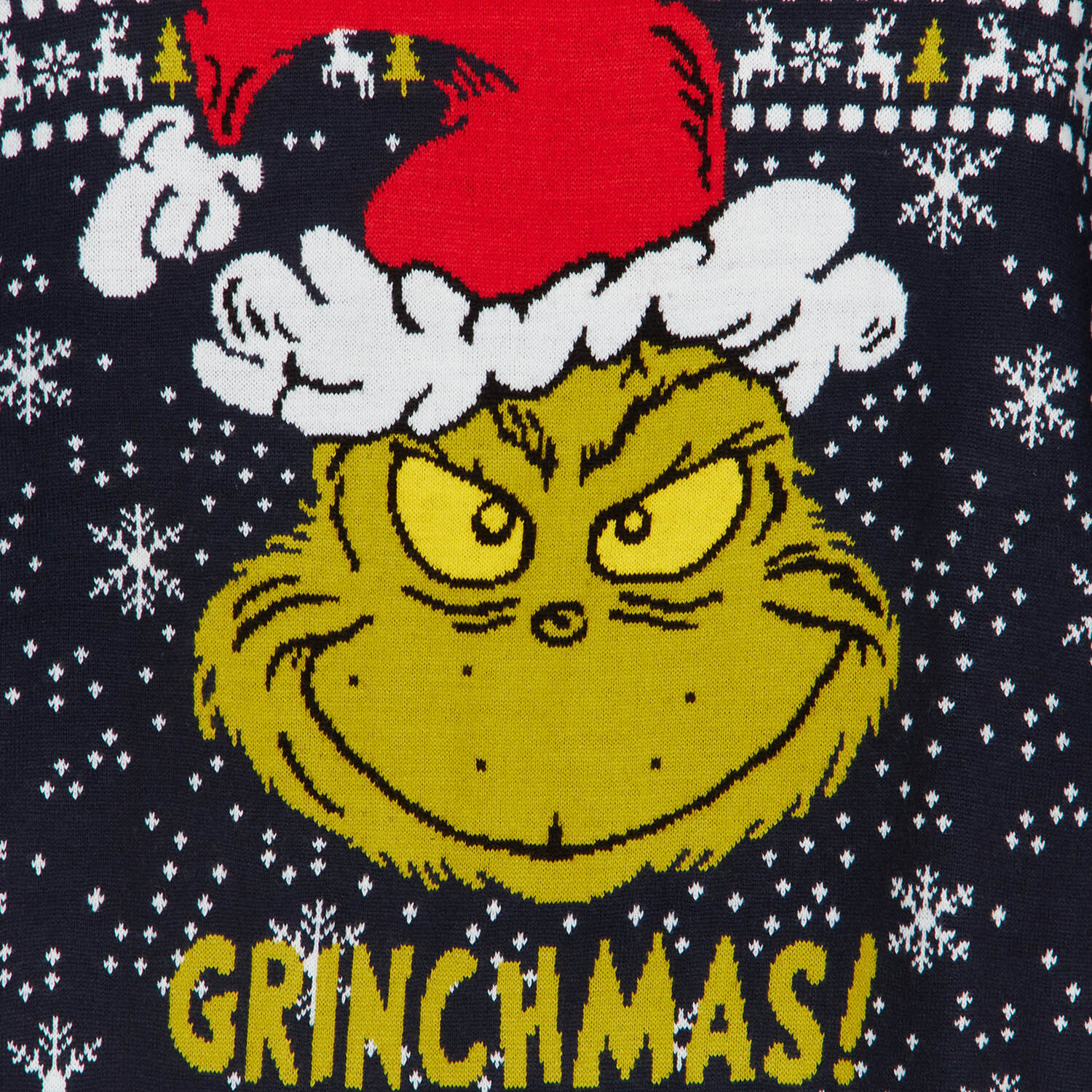 Grinch Snowflake Knitted Jumper - Black / Medium Image 3