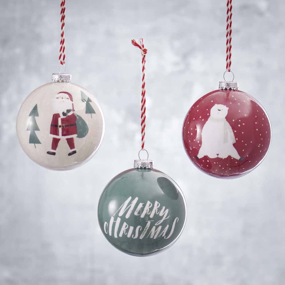 Wilko 3 Pack Alpine Home Mixed Tree Baubles Image 5